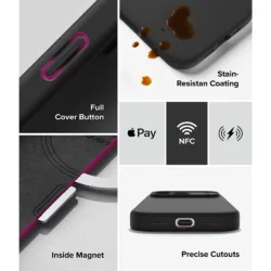 Ringke รุ่น Silicone (MagSafe) - เคส iPhone 18 Pro - สี Black