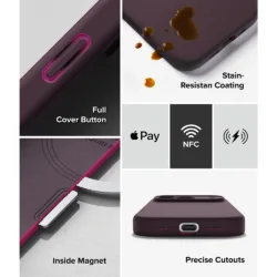 Ringke รุ่น Silicone (MagSafe) - เคส iPhone 18 Pro - สี Dark Cherry