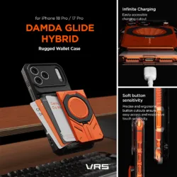 VRS รุ่น Damda Glide Hybrid - เคส iPhone 18 Pro /17 Pro - สี Fiesta Orange