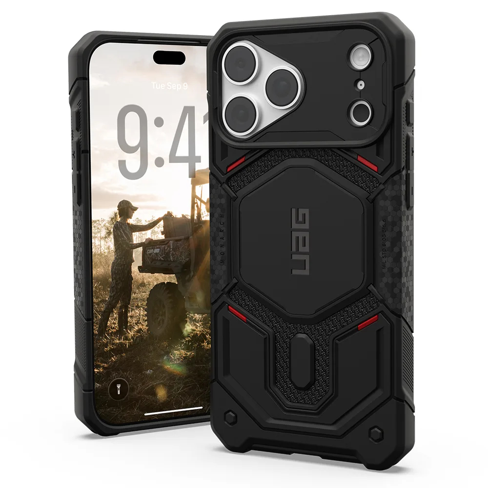 UAG รุ่น Monarch Pro (No Cap) - เคส iPhone 17 Pro Max / 18 Pro Max - สี Kevlar Black - Image 9