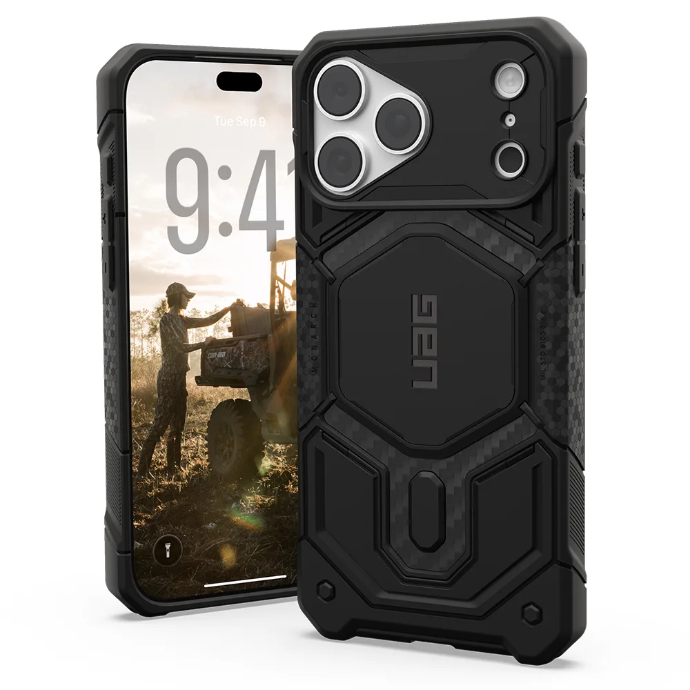 UAG รุ่น Monarch Pro (No Cap) - เคส iPhone 17 Pro / 18 Pro - สี Carbon Fiber - Image 9