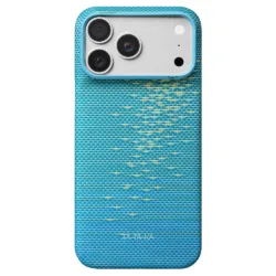 Pitaka รุ่น Edge Case - เคส iPhone 18 Pro Max - สี Glints of Gold/Lucid Blue