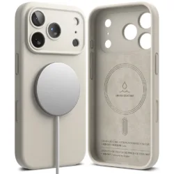 Ringke รุ่น Silicone (MagSafe) - เคส iPhone 18 Pro - สี Stone