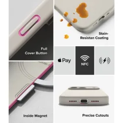Ringke รุ่น Silicone (MagSafe) - เคส iPhone 18 Pro - สี Stone