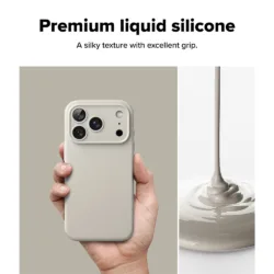 Ringke รุ่น Silicone (MagSafe) - เคส iPhone 18 Pro - สี Stone