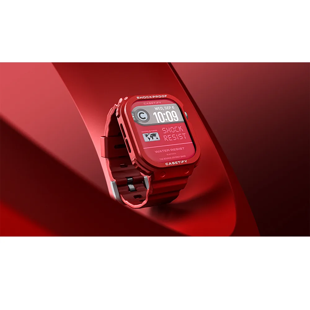 Casetify รุ่น The Bounce Odyssey Band - เคสและสายนาฬิกา Apple Watch 46mm - สี Cherry Red - Image 5