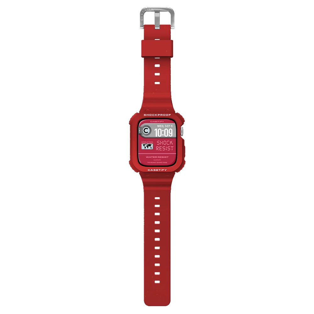 Casetify รุ่น The Bounce Odyssey Band - เคสและสายนาฬิกา Apple Watch 46mm - สี Cherry Red - Image 4