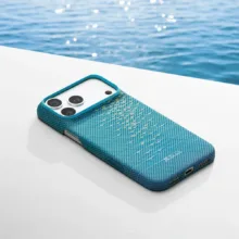 Pitaka รุ่น Edge Case - เคส iPhone 18 Pro / 17 Pro - สี Glints of Gold/Lucid Blue - Image 10