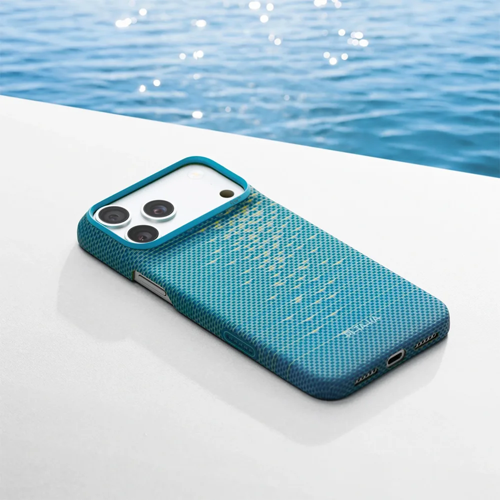 Pitaka รุ่น Edge Case - เคส iPhone 18 Pro / 17 Pro - สี Glints of Gold/Lucid Blue - Image 10