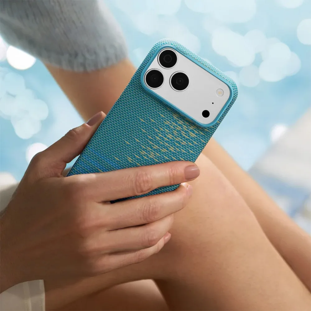 Pitaka รุ่น Edge Case - เคส iPhone 18 Pro / 17 Pro - สี Glints of Gold/Lucid Blue - Image 11