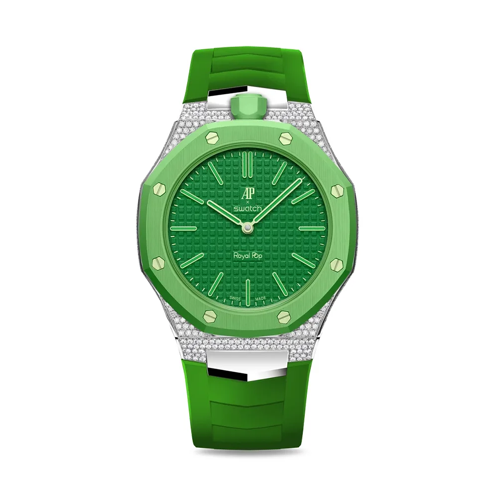 Golden Concept รุ่น Royal Sport Edition - สายนาฬิกาเซ็ตคู่ 2 เส้น - สี GREEN EIGHT (ใช้คู่กับ Royal Pop Swatch x AP) 3 Golden Concept รุ่น Royal Sport Edition - สายนาฬิกาเซ็ตคู่ 2 เส้น - สี GREEN EIGHT (ใช้คู่กับ Royal Pop Swatch x AP) - Image 3