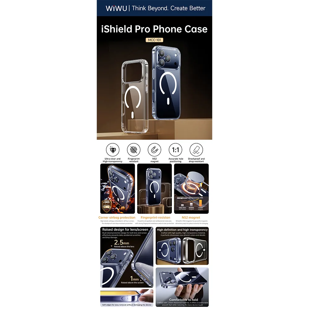WiWU รุ่น iShield Pro - เคส iPhone 18 Pro / 17 Pro - สี Clear 4 WiWU รุ่น iShield Pro - เคส iPhone 18 Pro / 17 Pro - สี Clear - Image 4