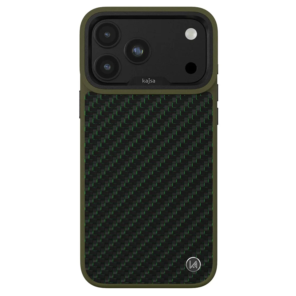 kajsa รุ่น Svelte Collection (Carbon Fiber) - เคส iPhone 18 Pro / 17 Pro - สี Olive Green 1 kajsa รุ่น Svelte Collection (Carbon Fiber) - เคส iPhone 18 Pro / 17 Pro - สี Olive Green