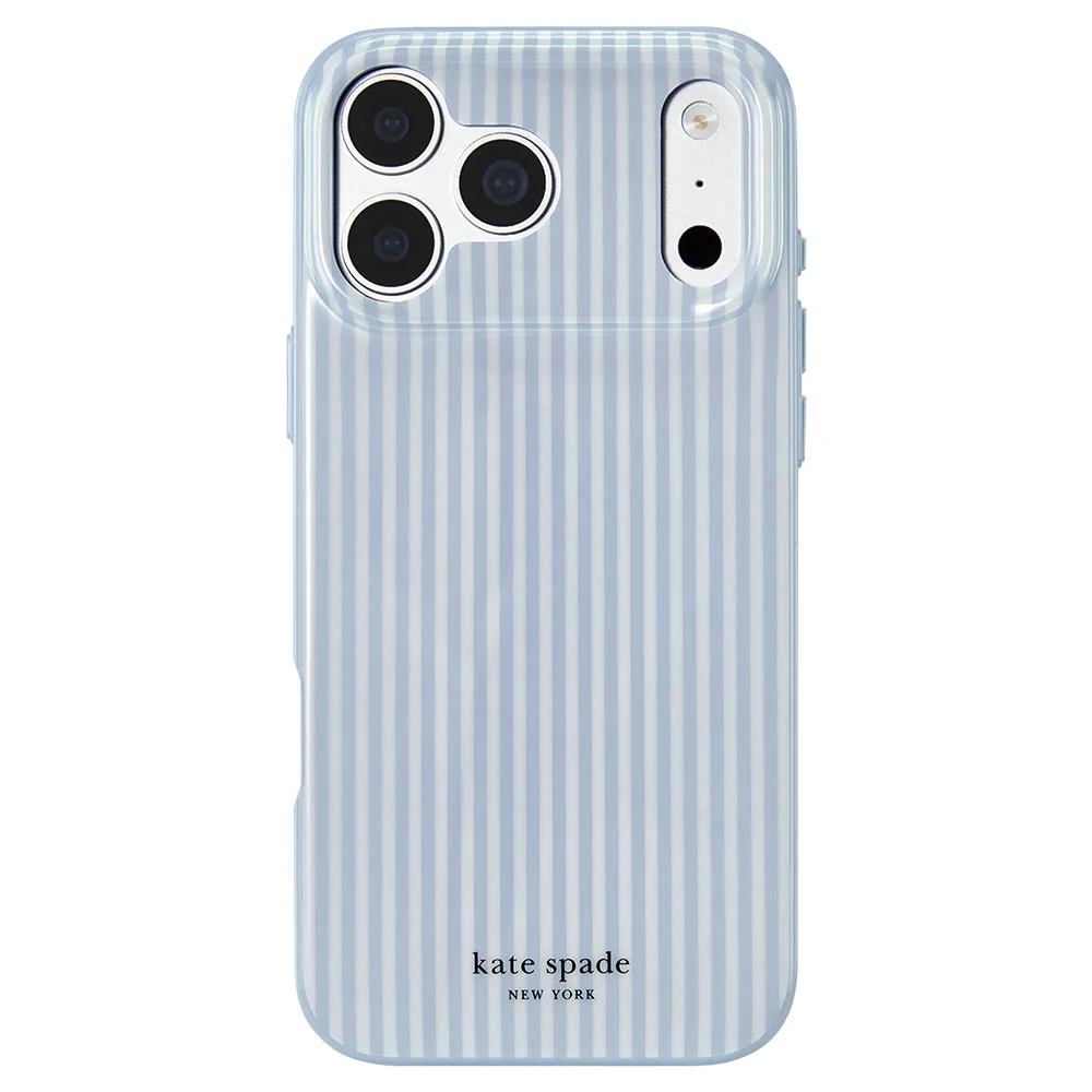 Kate Spade รุ่น Prints (MagSafe) - เคส iPhone 18 Pro / 17 Pro - สี Faux Stripe Diamond Blue 1 Kate Spade รุ่น Prints (MagSafe) - เคส iPhone 18 Pro / 17 Pro - สี Faux Stripe Diamond Blue