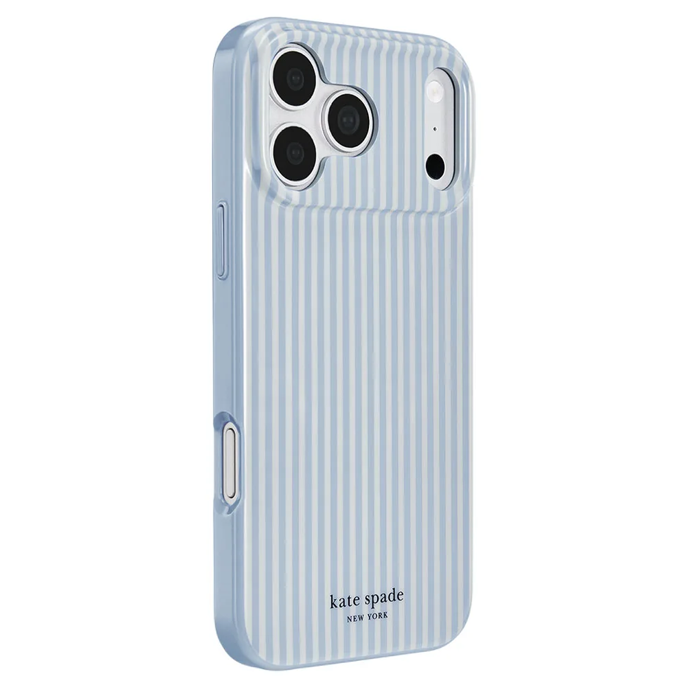 Kate Spade รุ่น Prints (MagSafe) - เคส iPhone 18 Pro / 17 Pro - สี Faux Stripe Diamond Blue 2 Kate Spade รุ่น Prints (MagSafe) - เคส iPhone 18 Pro / 17 Pro - สี Faux Stripe Diamond Blue - Image 2