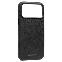 GRAMS(28) รุ่น 121 MagSafe Leather (Pebbled Leather) - เคส iPhone 18 Pro Max / 17 Pro Max - สี Black