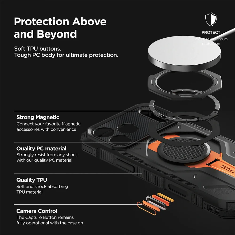 VRS รุ่น Active (MagSafe) - เคส iPhone 18 Pro /17 Pro - สี Guardian Black 7 VRS รุ่น Active (MagSafe) - เคส iPhone 18 Pro /17 Pro - สี Guardian Black - Image 7