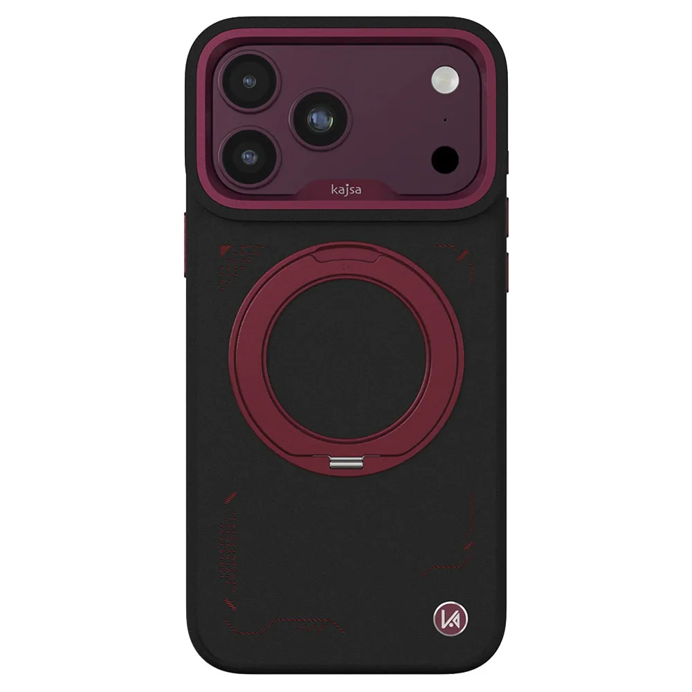 kajsa รุ่น GeoRing Collection (Circuit) - เคส iPhone 18 Pro / 17 Pro - สี Black Cherry Dual 1 kajsa รุ่น GeoRing Collection (Circuit) - เคส iPhone 18 Pro / 17 Pro - สี Black Cherry Dual