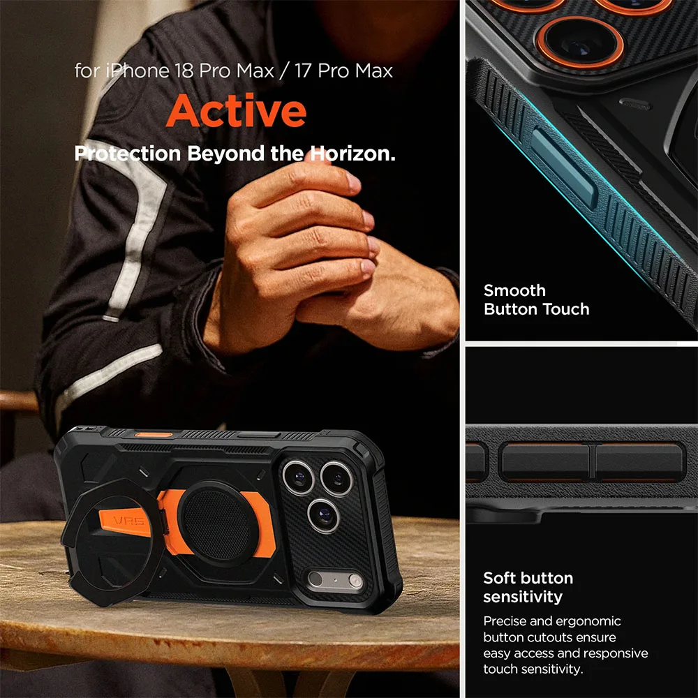 VRS รุ่น Active (MagSafe) - เคส iPhone 18 Pro /17 Pro - สี Guardian Black 3 VRS รุ่น Active (MagSafe) - เคส iPhone 18 Pro /17 Pro - สี Guardian Black - Image 3