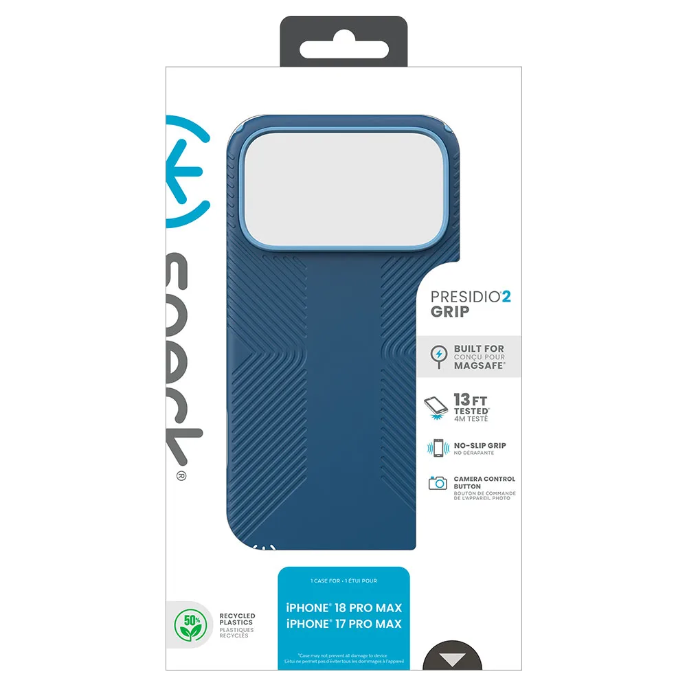 Speck รุ่น Presidio2 Grip (MagSafe) - เคส iPhone 18 Pro / 17 Pro - สี Deep Sea 9 Speck รุ่น Presidio2 Grip (MagSafe) - เคส iPhone 18 Pro / 17 Pro - สี Deep Sea - Image 9
