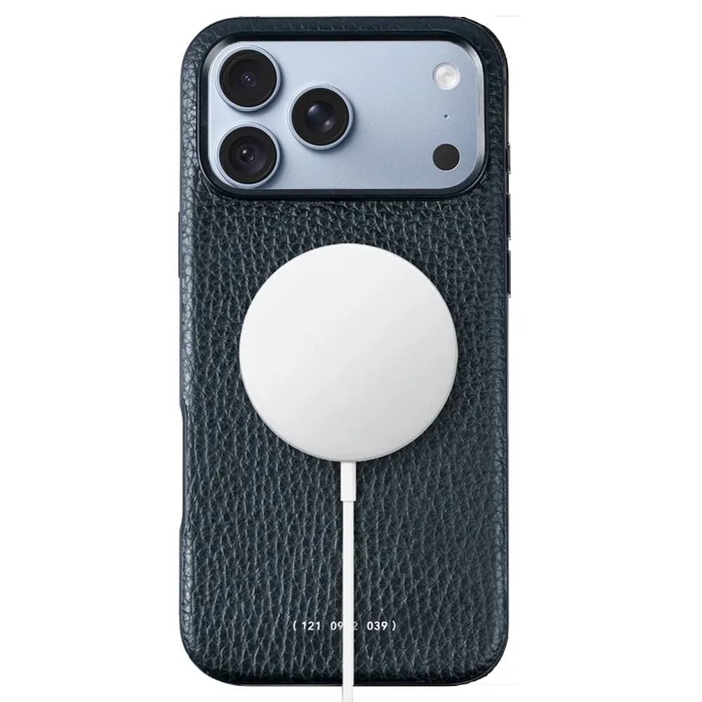 GRAMS(28) รุ่น 121 MagSafe Leather (Pebbled Leather) - เคส iPhone 18 Pro / 17 Pro - สี Dark Blue 3 GRAMS(28) รุ่น 121 MagSafe Leather (Pebbled Leather) - เคส iPhone 18 Pro / 17 Pro - สี Dark Blue - Image 3