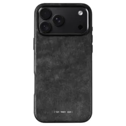 GRAMS(28) รุ่น 121 MagSafe Leather (Snowflake Leather) - เคส iPhone 18 Pro Max / 17 Pro Max - สี Black