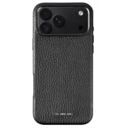 GRAMS(28) รุ่น 121 MagSafe Leather (Pebbled Leather) - เคส iPhone 18 Pro Max / 17 Pro Max - สี Black
