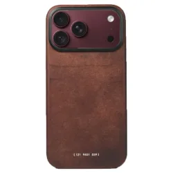GRAMS(28) รุ่น 121 MagSafe Leather (Snowflake Leather) - เคส iPhone 18 Pro Max / 17 Pro Max - สี Tabacco