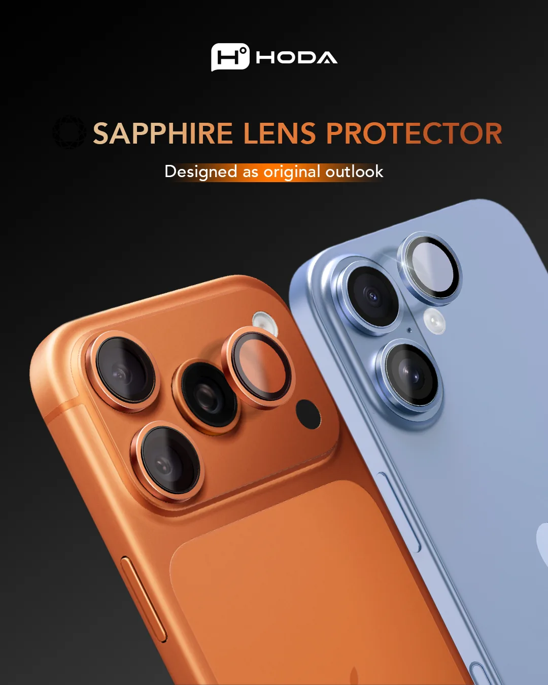 Hoda รุ่น Sapphire Lens Protector - กระจกเลนส์กล้อง 18 Pro / 18 Pro Max 2 Hoda รุ่น Sapphire Lens Protector - กระจกเลนส์กล้อง 18 Pro / 18 Pro Max - Image 2