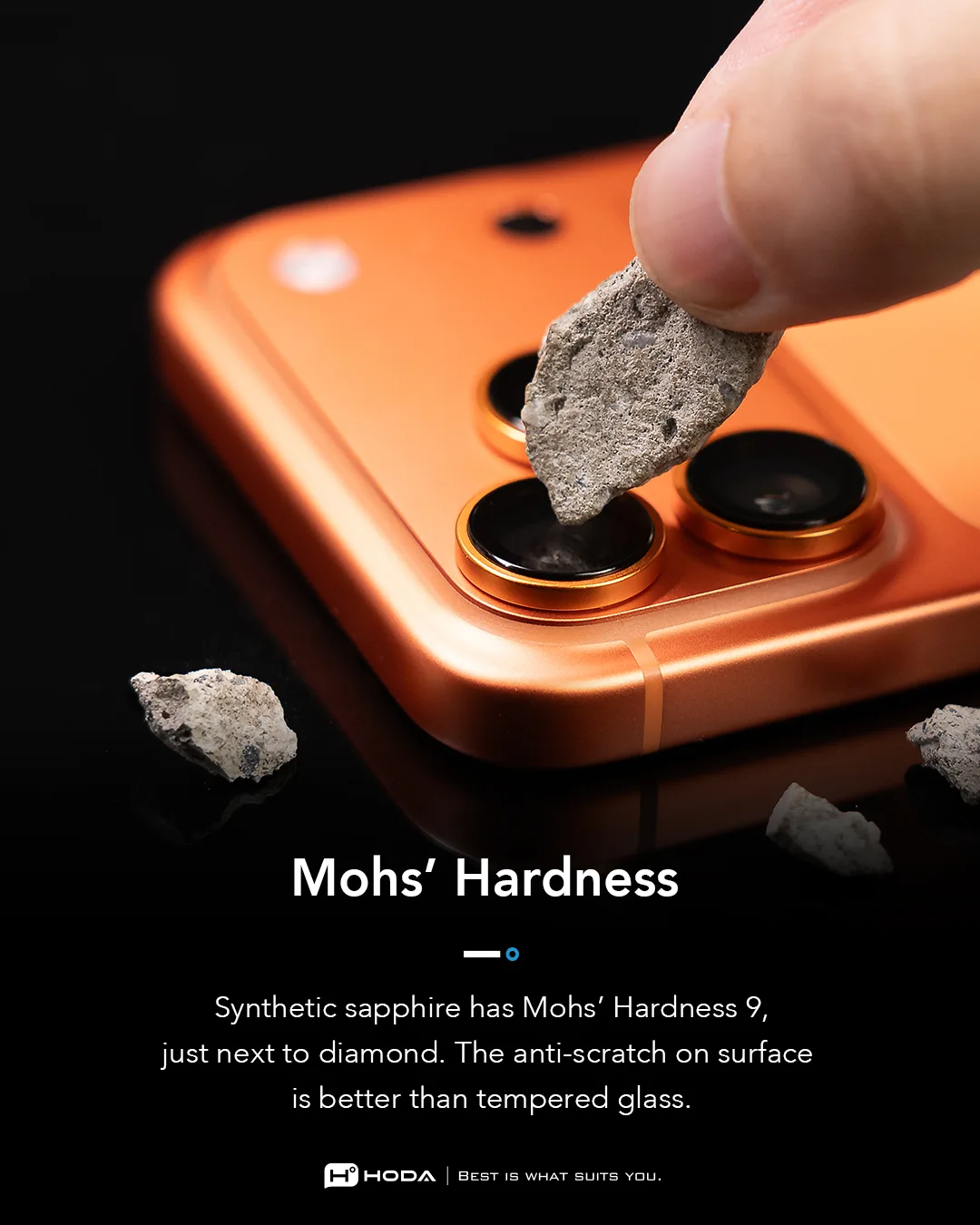 Hoda รุ่น Sapphire Lens Protector - กระจกเลนส์กล้อง 18 Pro / 18 Pro Max 7 Hoda รุ่น Sapphire Lens Protector - กระจกเลนส์กล้อง 18 Pro / 18 Pro Max - Image 7