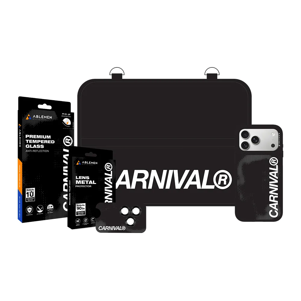 Ablemen รุ่น Box FF with Bag - เซ็ตเคสฟิล์มและเลนส์ iPhone 18 Pro - สี Carnival