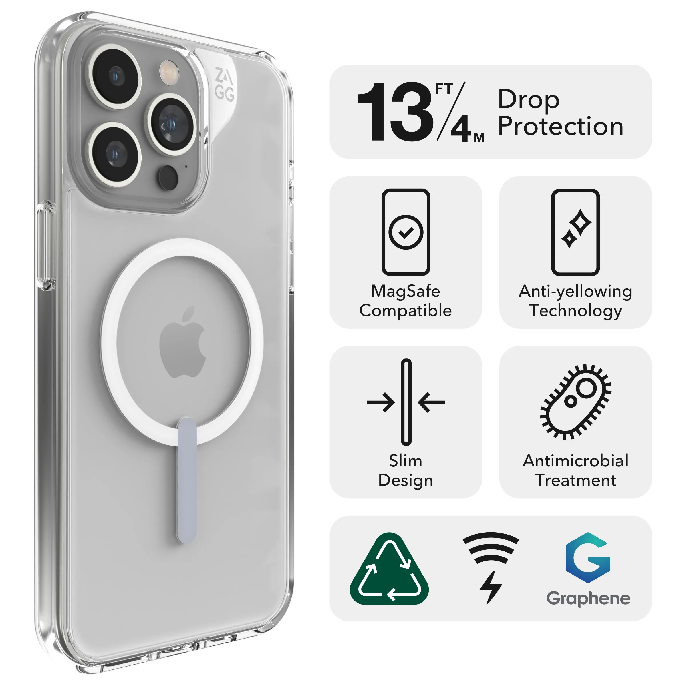 ZAGG รุ่น Crystal Palace Snap - เคส iPhone 15 Pro Max - สี Clear 34 ZAGG รุ่น Crystal Palace Snap - เคส iPhone 15 Pro Max - สี Clear