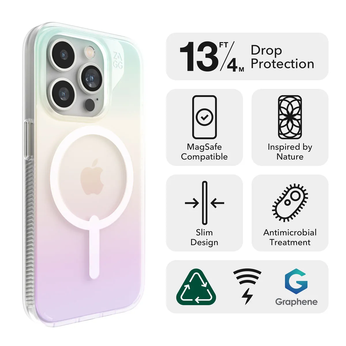 ZAGG รุ่น Milan Snap - เคส iPhone 15 Pro Max - สี Iridescent 12 ZAGG รุ่น Milan Snap - เคส iPhone 15 Pro Max - สี Iridescent