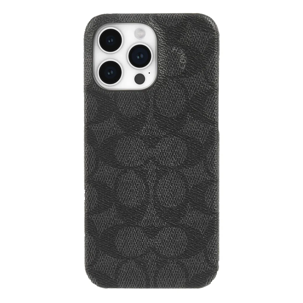 Coach รุ่น Slim Wrap - เคส iPhone 15 Pro Max - ลาย Signature C Charcoal 19 Coach รุ่น Slim Wrap - เคส iPhone 15 Pro Max - ลาย Signature C Charcoal