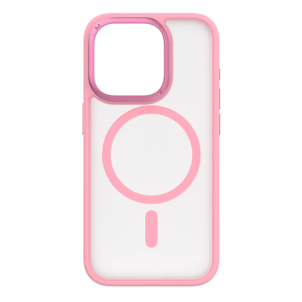 Momax รุ่น Hybrid Magnetic Protective Case (Play) - เคส iPhone 15 Pro - สี Pink 4 Momax รุ่น Hybrid Magnetic Protective Case (Play) - เคส iPhone 15 Pro - สี Pink